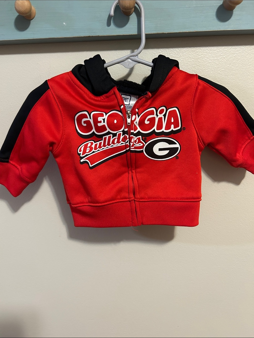 Georgia Bulldogs Infant Full Zip Hoodie Pro Edge Red Black Baby Sweatshirt 0-3M